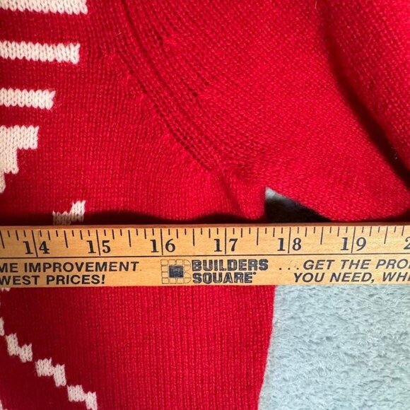 Women's Sundance Red Snowflake Wool Blend Sweater Size M - Picture 9 of 10